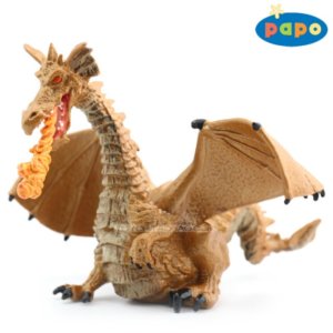 Dragon or avec flamme (papo vert)