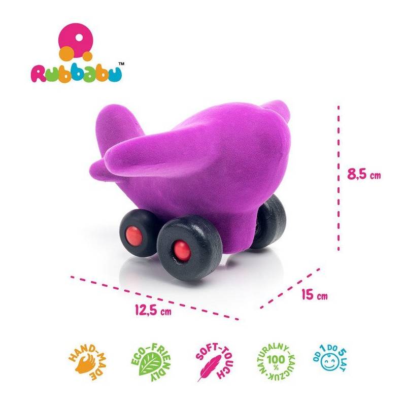 Rubbabu petit véhicule : avion fushia