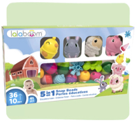 Boîte de perles éducatives 4 animaux (41 pc)