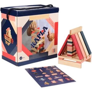 Kapla baril rouge, rose, bleu foncé (120 pièces)