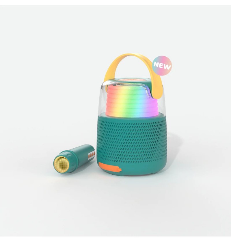 Karaoké et enceinte lumineuse (bleu)