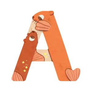 Lettre en bois A orange