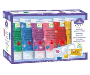 6 tubes de peinture à doigts - Paillettes
