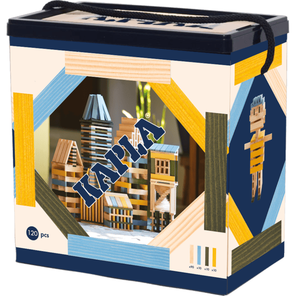 Kapla baril bleu clair, jaune, vert (120 pièces)