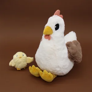 Peluche poule + poussin