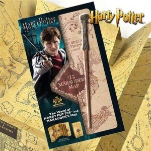 Baguette magique Harry Potter et carte du Maraudeur