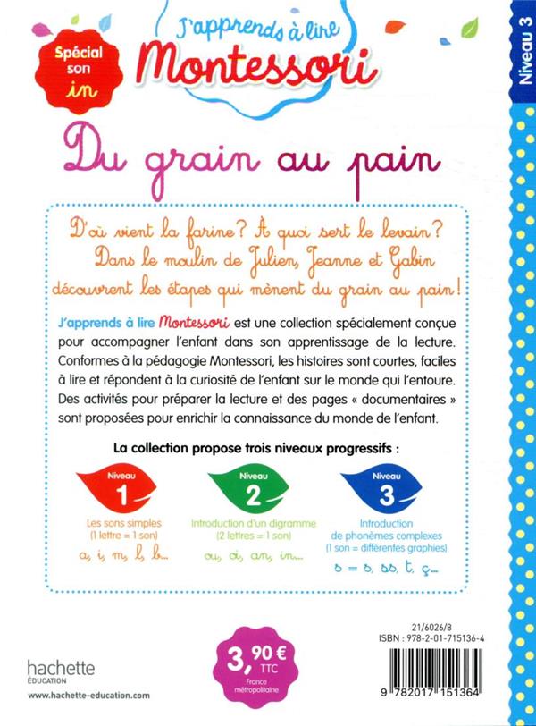 J'apprends à lire Montessori Niveau 3 : Du grain au pain – Image 2