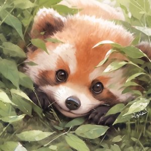 Affiche Panda Roux Gros plan