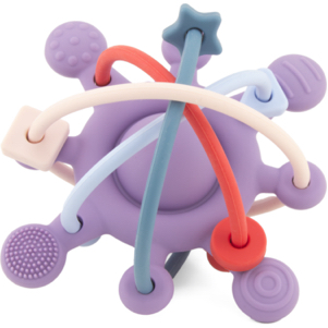 Silicone : anneau de dentition étoile lilas