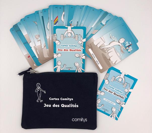 Cartes Comitys : jeu des qualités • Librairie Florilège à Mons