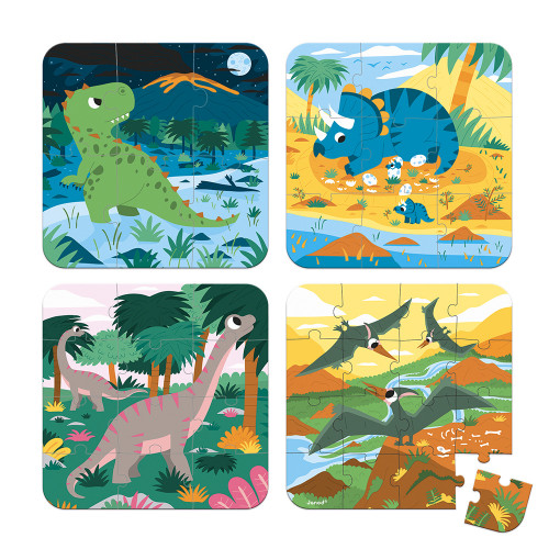 Puzzle évolutif : Dinosaures (6, 9, 12 et 16 pc) • Librairie Florilège à  Mons