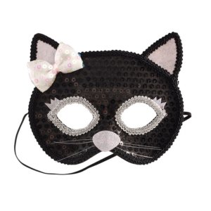 Masque chat, noir-argent