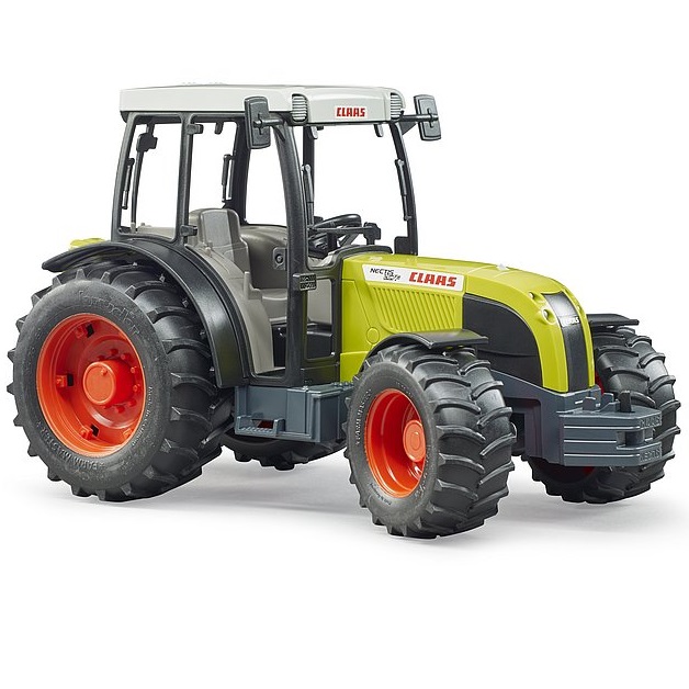 BRUDER 01998 Tracteur Claas Vert Avec Fourche Et Remorque – Jouet Intérieur/extérieur, Direction Manuelle, Dès 3 Ans